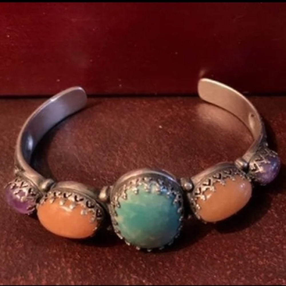 Carolyn Pollack sterling and stone cuff bracelet